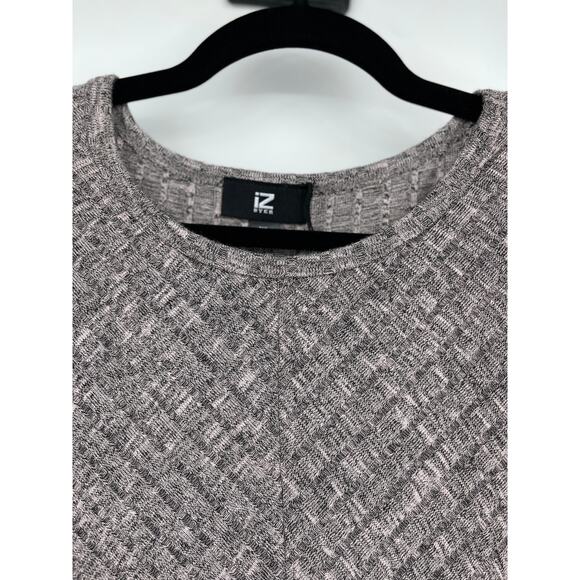 IZ Byer Womens Gray Twist Front Knot Blouse Top Ribbed 3/4 Sleeve Shirt Size XS - Picture 2 of 12